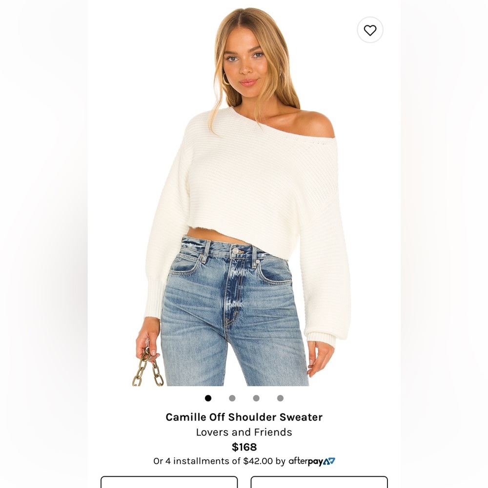 Camille off the shoulder sweater by lovers and friends LA